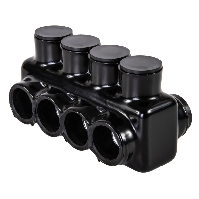Polaris IPLD600-4 IPLD Double Sided Entry Multi-Tap Connector, 6 AWG to 600 kcmil Aluminum/Copper Conductor, Plastisol